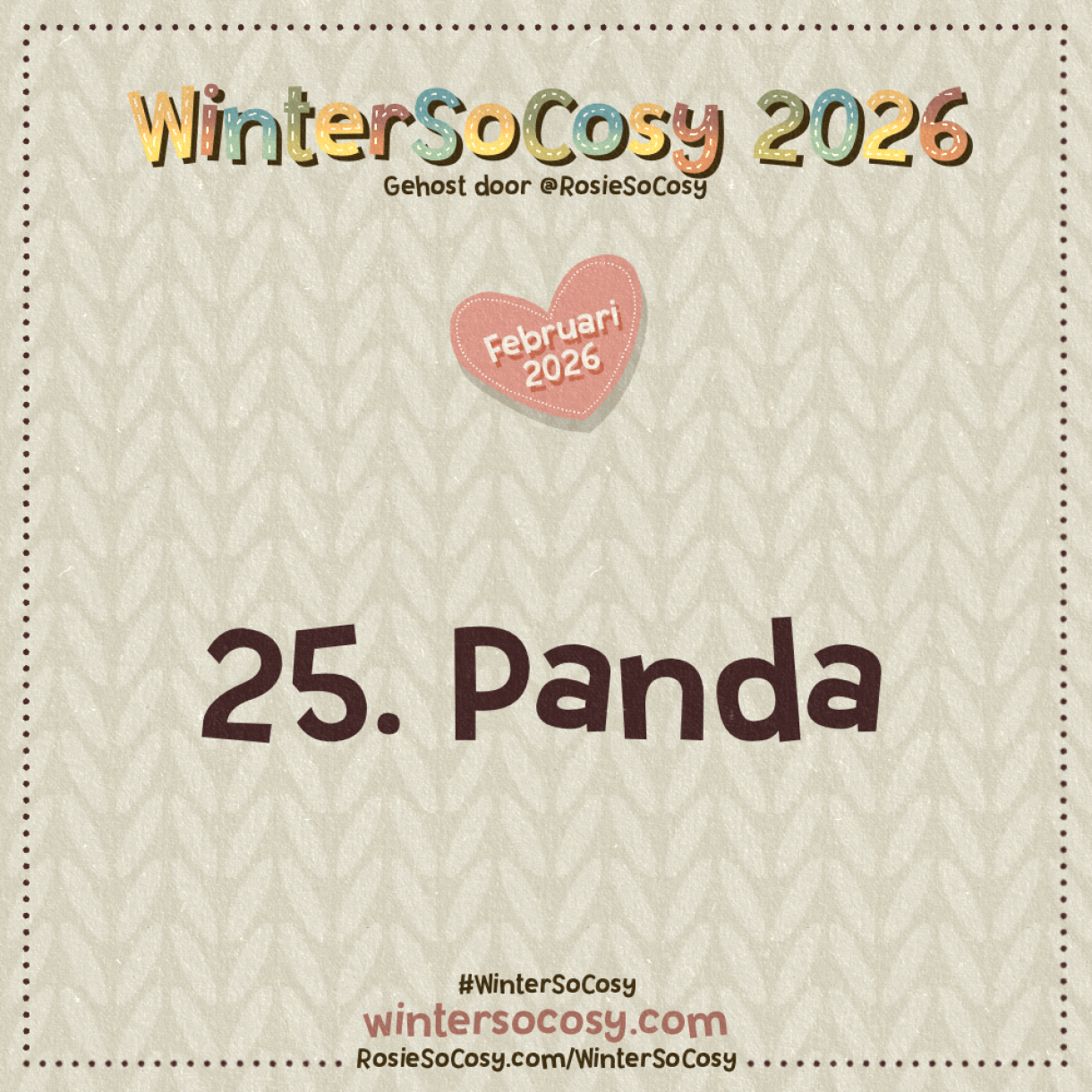 WinterSoCosy 2026 Februari Dag 25: Panda