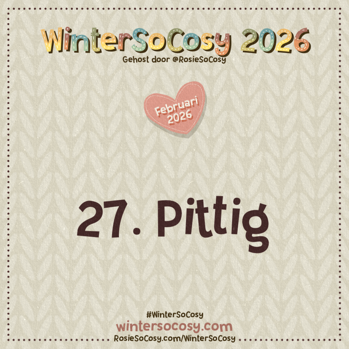 WinterSoCosy 2026 Februari Dag 27: Pittig