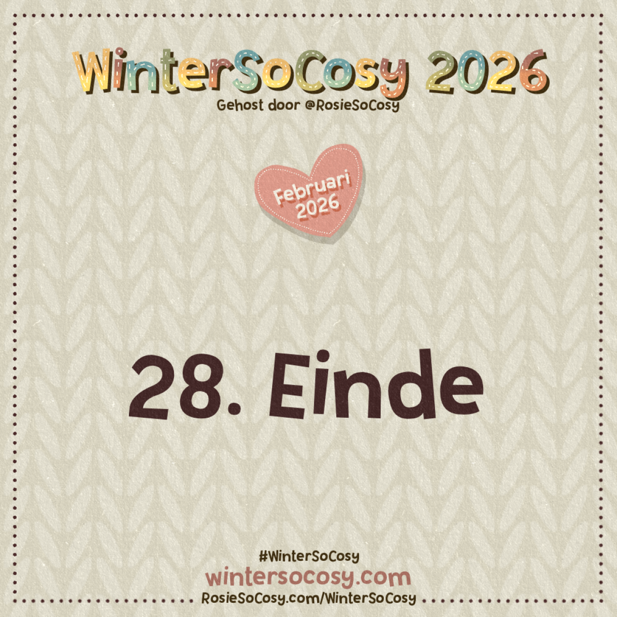 WinterSoCosy 2026 Februari Dag 28: Einde