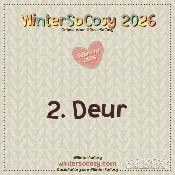 Aankondiging voor Dag 2 van WinterSoCosy Februari 2026. Het onderwerp is Deur.
