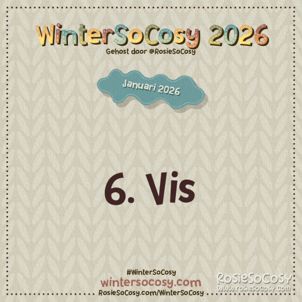 Aankondiging voor Dag 6 van WinterSoCosy Januari 2026. Het onderwerp is Vis.