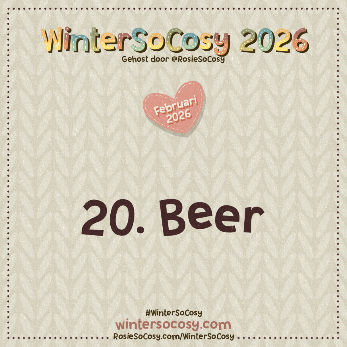 WinterSoCosy 2026 Februari Dag 20: Beer